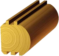 d shaped log illustration